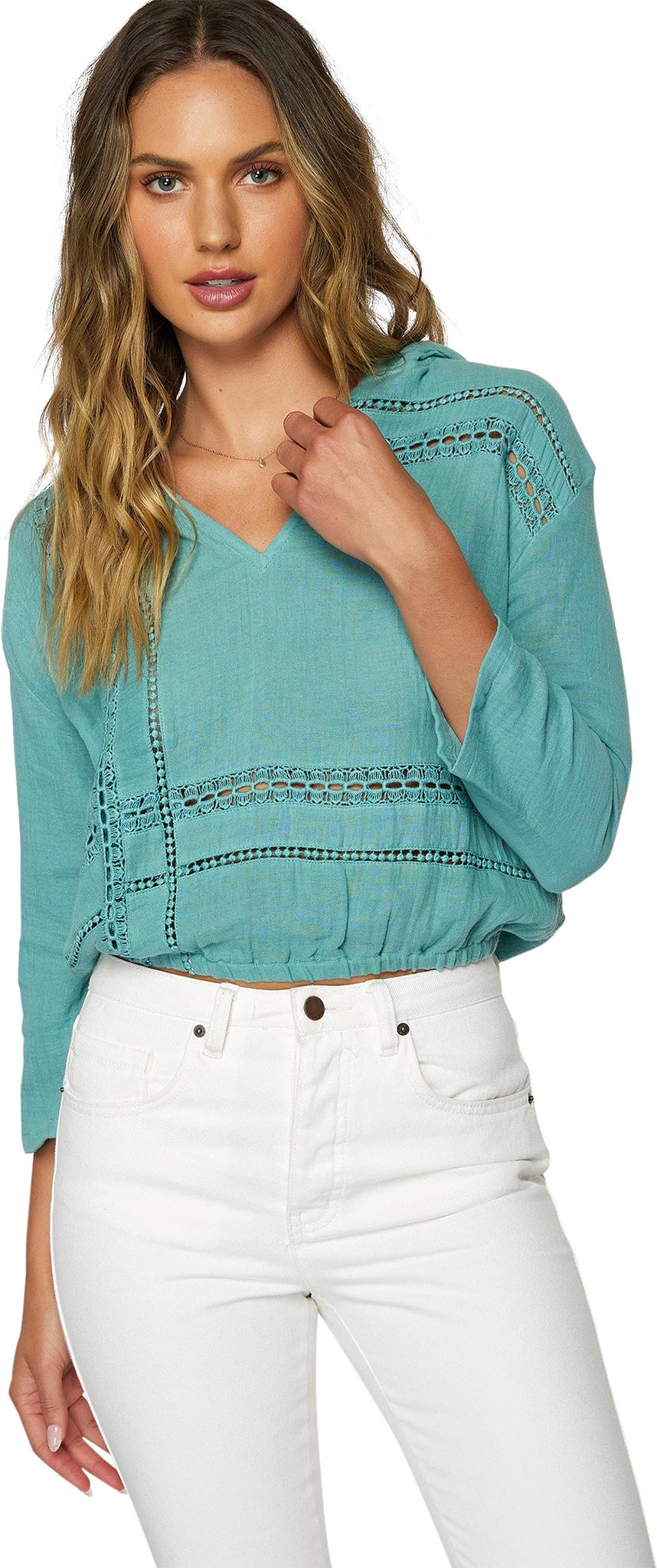 Product gallery image number 3 for product Renata Woven Hoodie Top - Women's