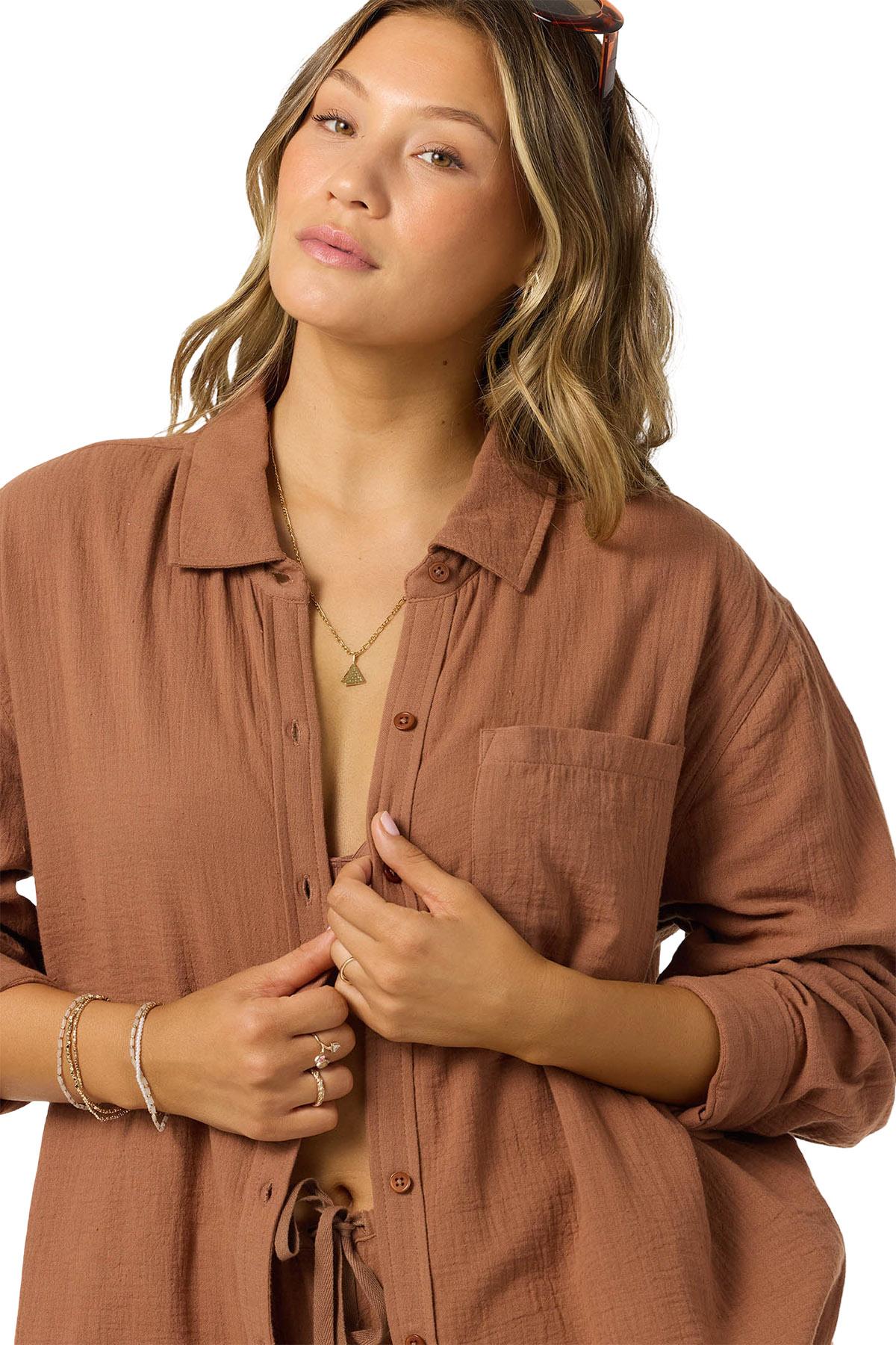 Product gallery image number 3 for product Leni Relaxed Long Sleeve Woven Shirt - Women's