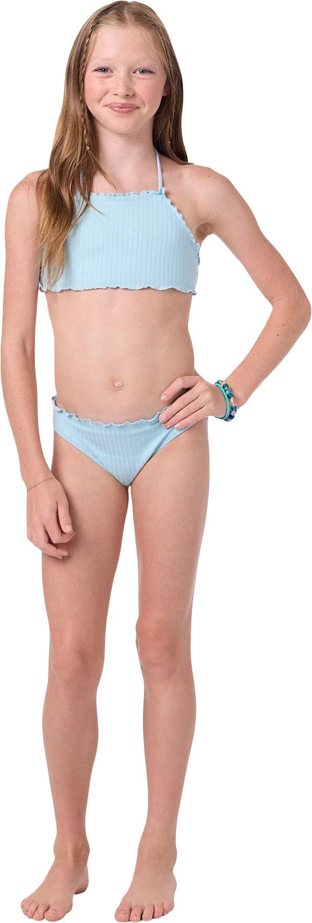 Product gallery image number 2 for product Shorebreak Rib Ruffle Edge Hi Neck Set - Girl's