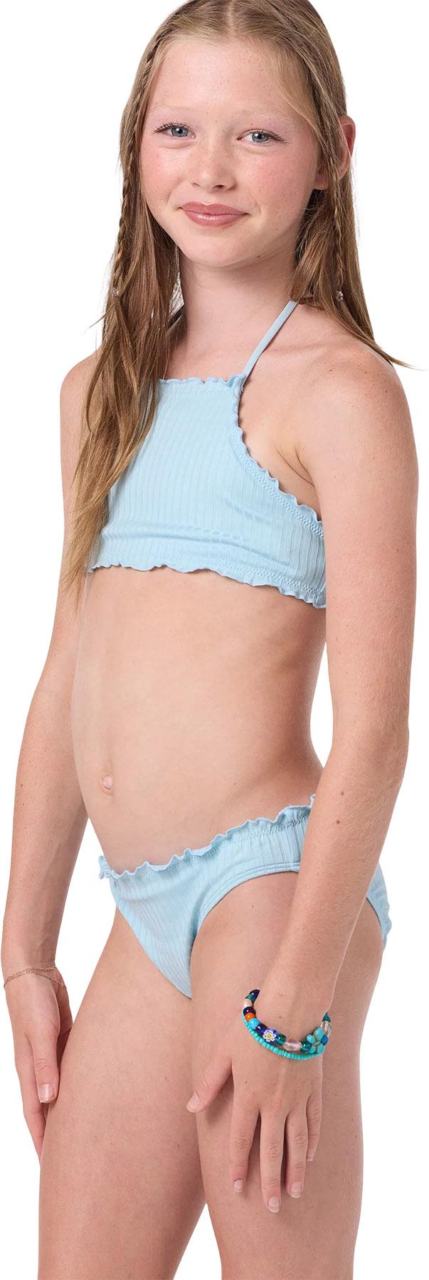 Product gallery image number 4 for product Shorebreak Rib Ruffle Edge Hi Neck Set - Girl's