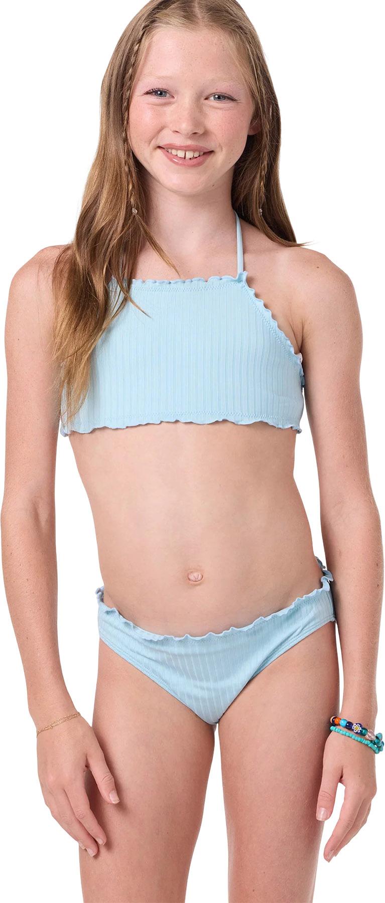 Product image for Shorebreak Rib Ruffle Edge Hi Neck Set - Girl's