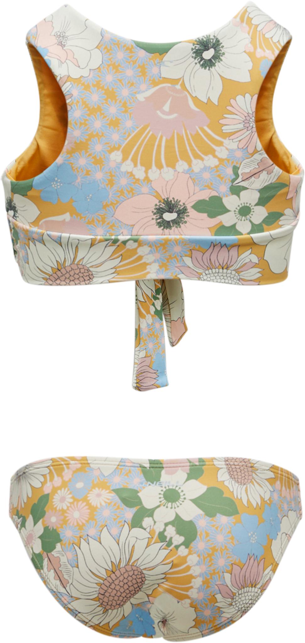 Product gallery image number 5 for product Twiggy Banded Tie Front High Neck Swim Set - Girls