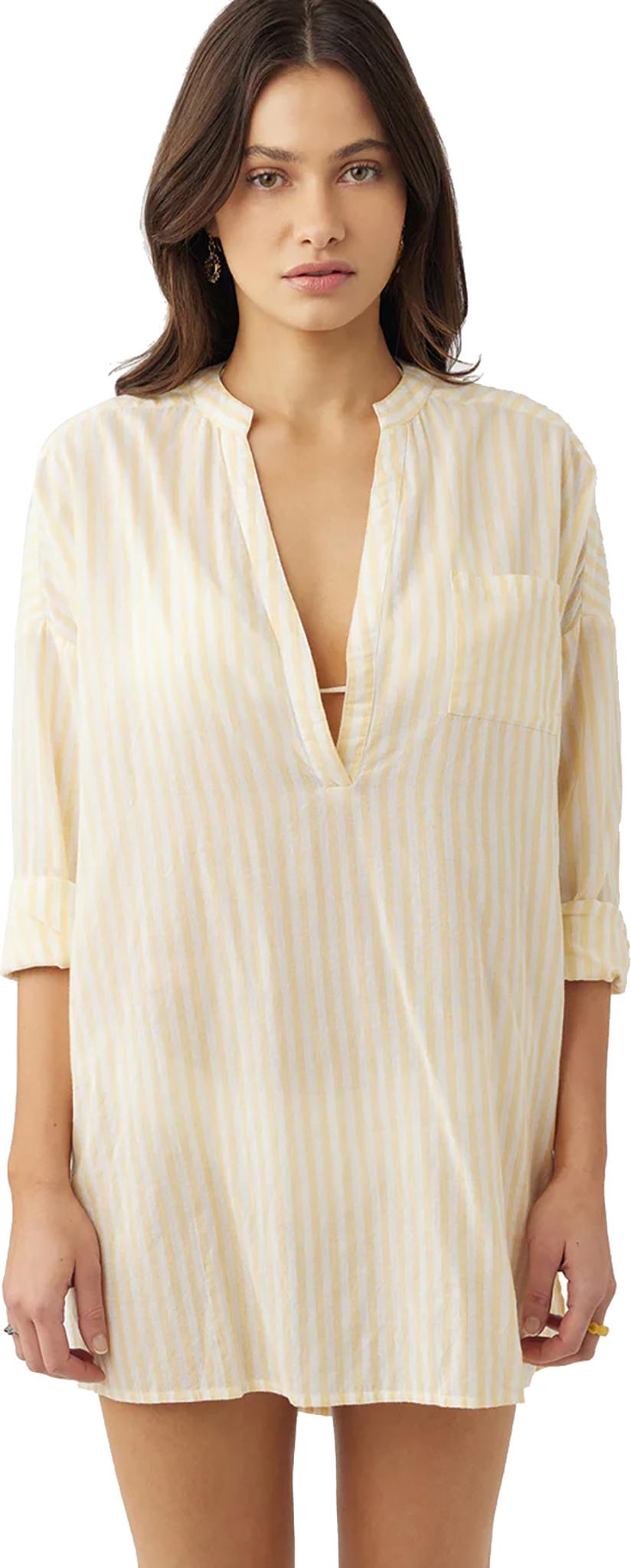 Product gallery image number 3 for product Belizin Stripe Woven Short Sleeve Coverup Top - Women's