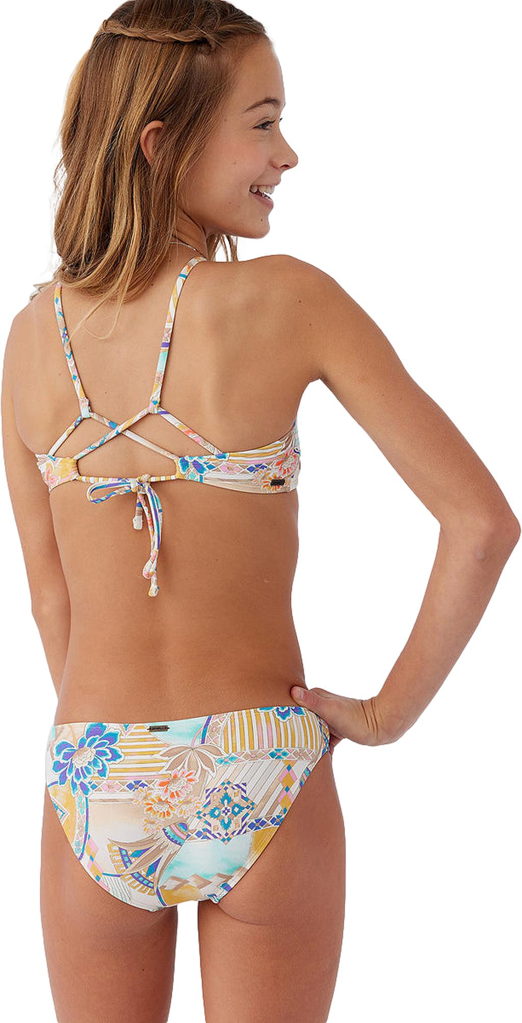 Product gallery image number 2 for product Zephora Printed Multi-Strap Hi-Neck Bikini Set - Girls