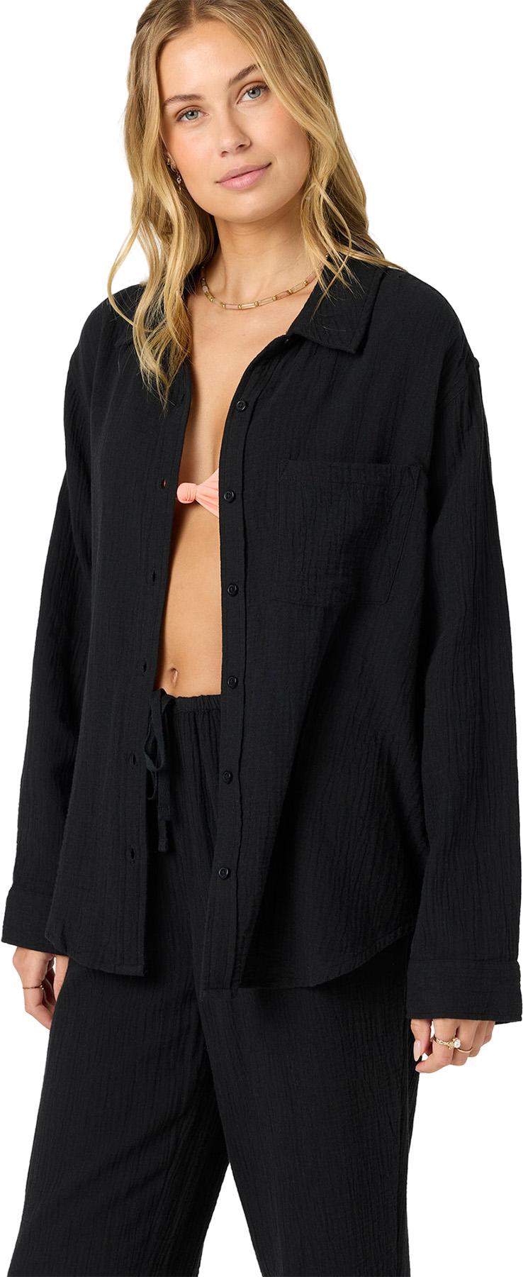 Product gallery image number 6 for product Haut tissé à manches longues coupe décontractée Leni - Femme