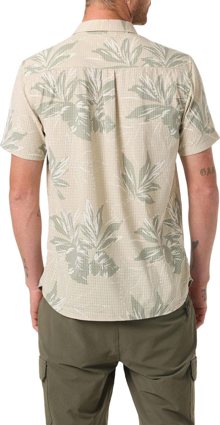 Product gallery image number 3 for product TRVLR Perforated Printed Standard Fit Short Sleeve Woven Shirt - Men's