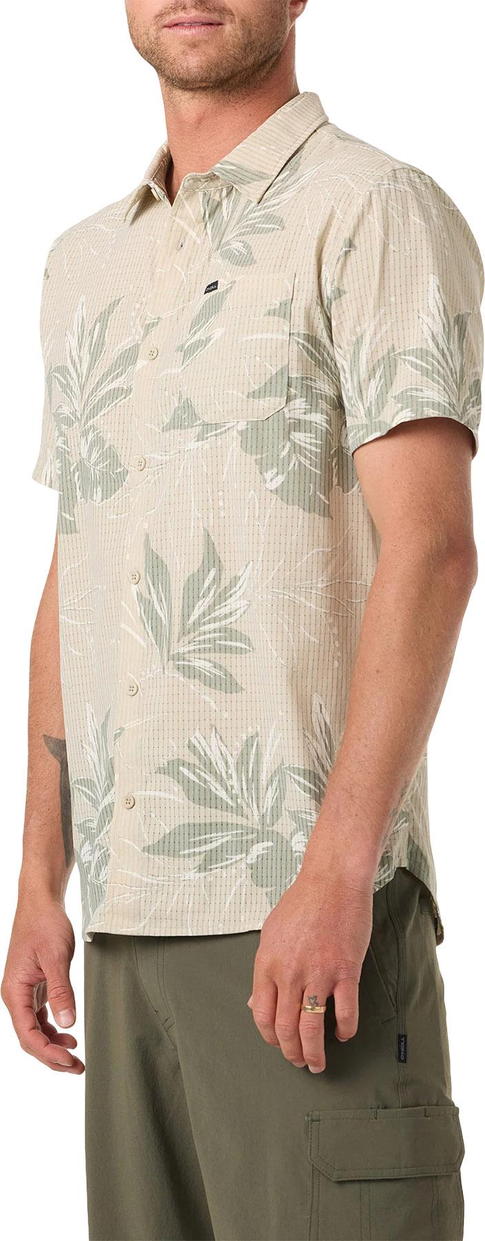 Product gallery image number 2 for product TRVLR Perforated Printed Standard Fit Short Sleeve Woven Shirt - Men's