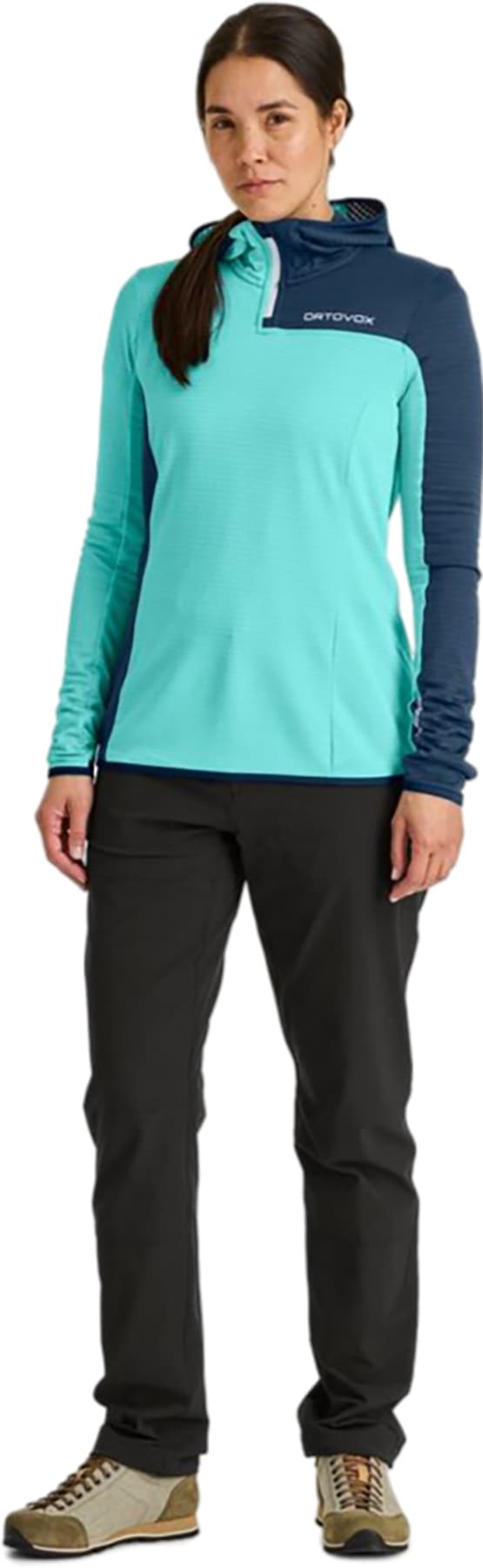 Product gallery image number 5 for product Fleece Light Grid Zip Neck Hoody - Women's