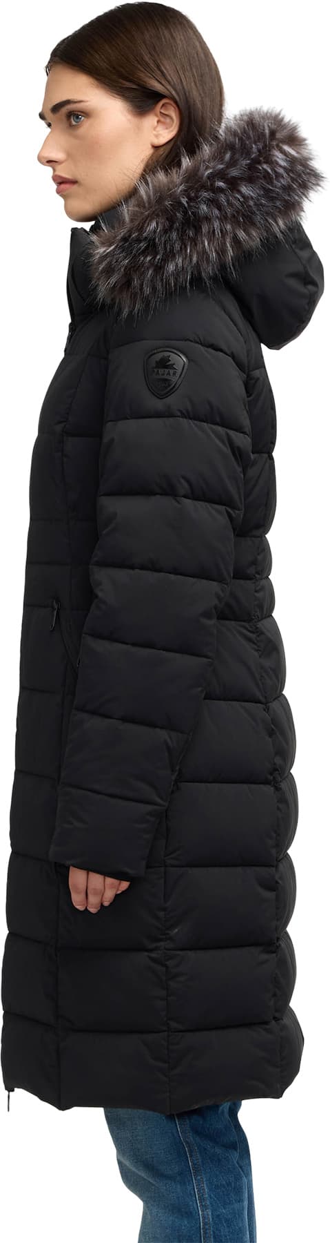 Product gallery image number 2 for product Venus Long Stretch Channel Quilted Puffer Jacket - Women's