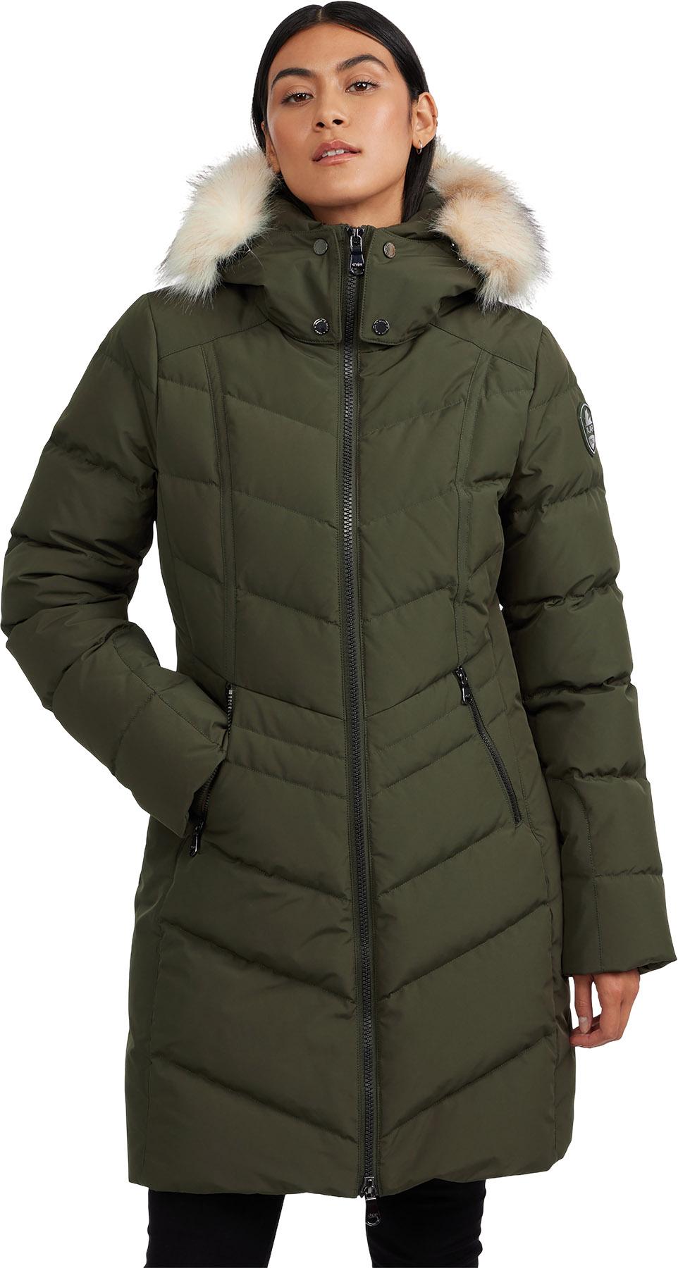 Product image for January Down Chevron Puffer Jacket with Detachable Hood Fur - Women's