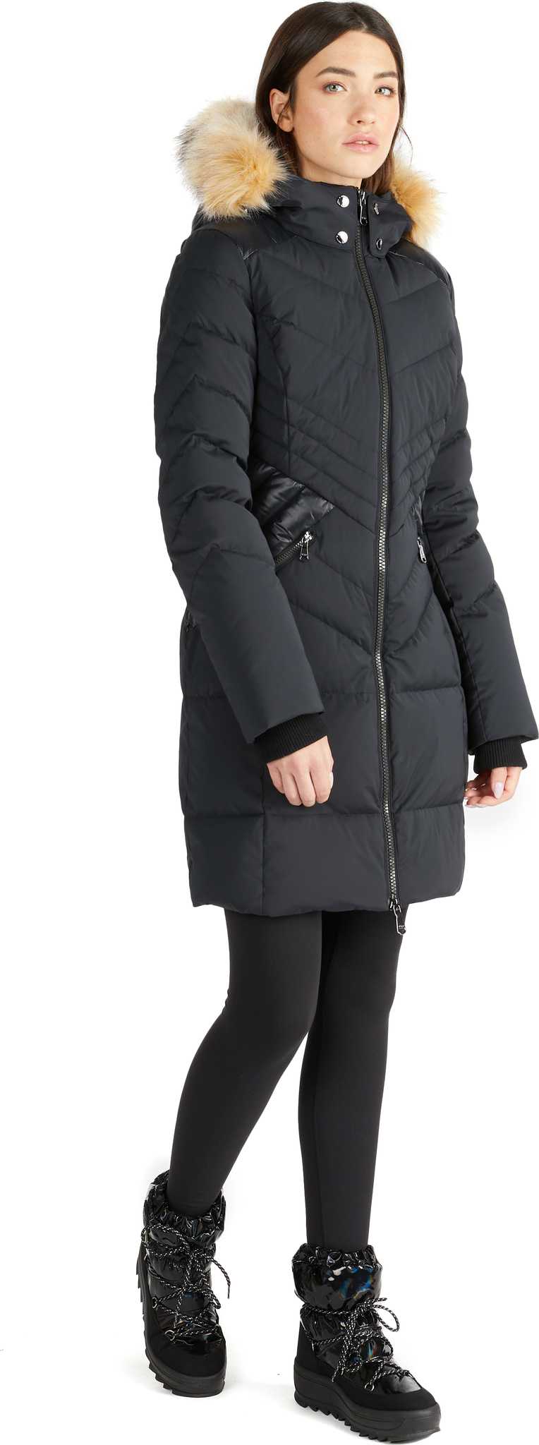 Image de produit pour Manteau matelassé avec bordure en fausse fourrure Countess - Femme