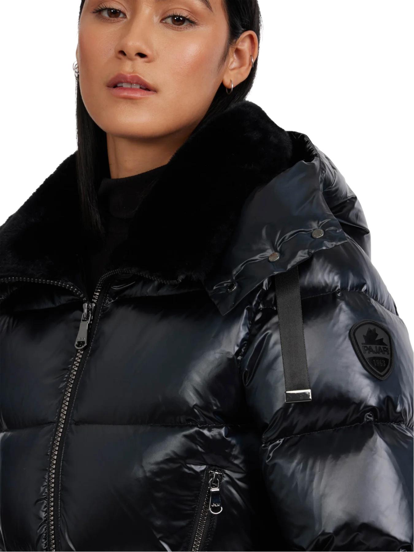 Product gallery image number 3 for product Manteau matelassé à canaux avec capuchon amovible Lyra - Femme
