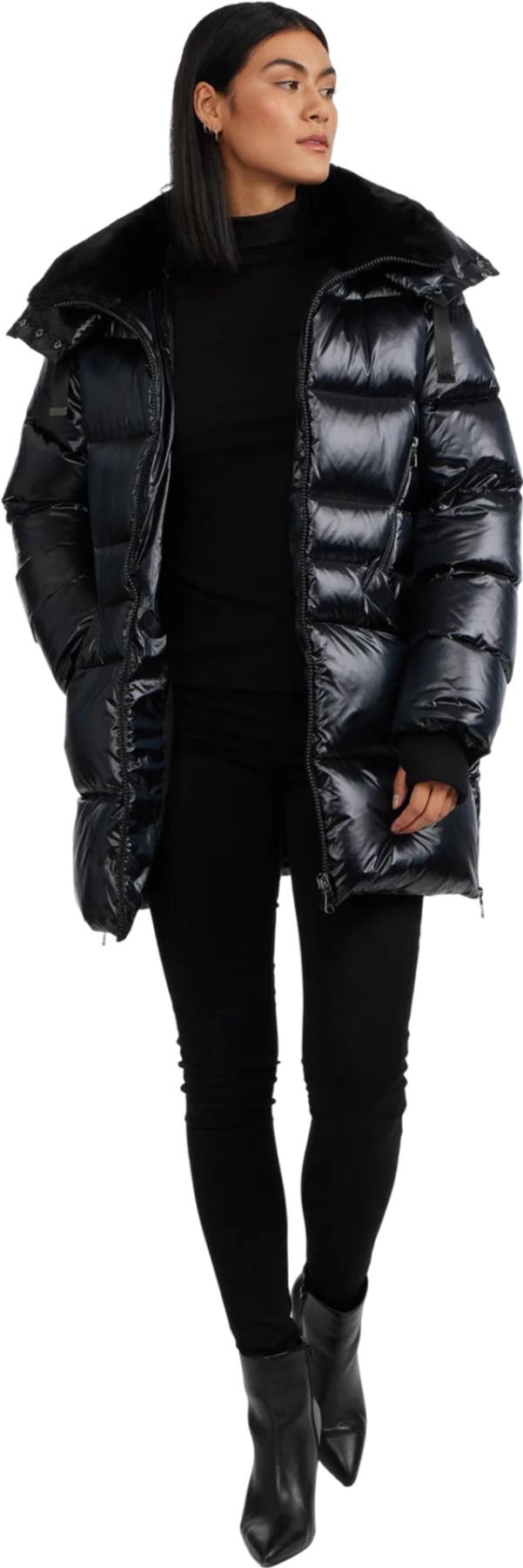 Product gallery image number 2 for product Manteau matelassé à canaux avec capuchon amovible Lyra - Femme