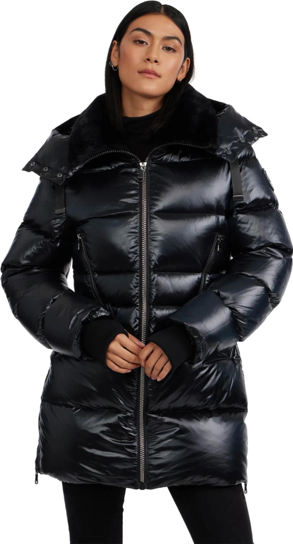Product gallery image number 1 for product Manteau matelassé à canaux avec capuchon amovible Lyra - Femme