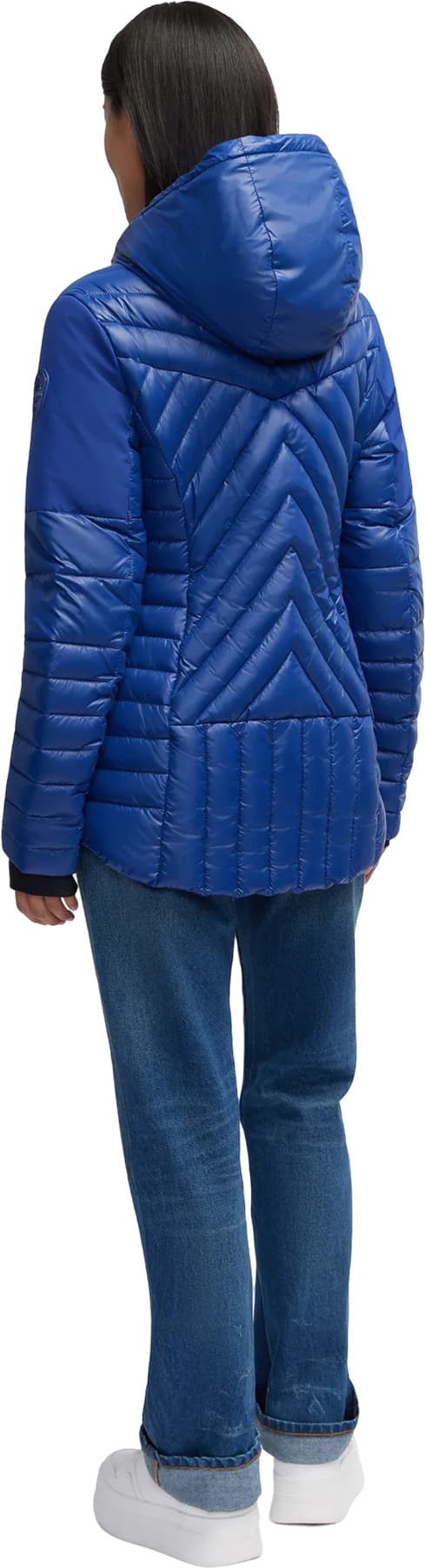 Product gallery image number 4 for product Esmay Lightweight Mixed Media Quilted Packable Puffer Jacket - Women's