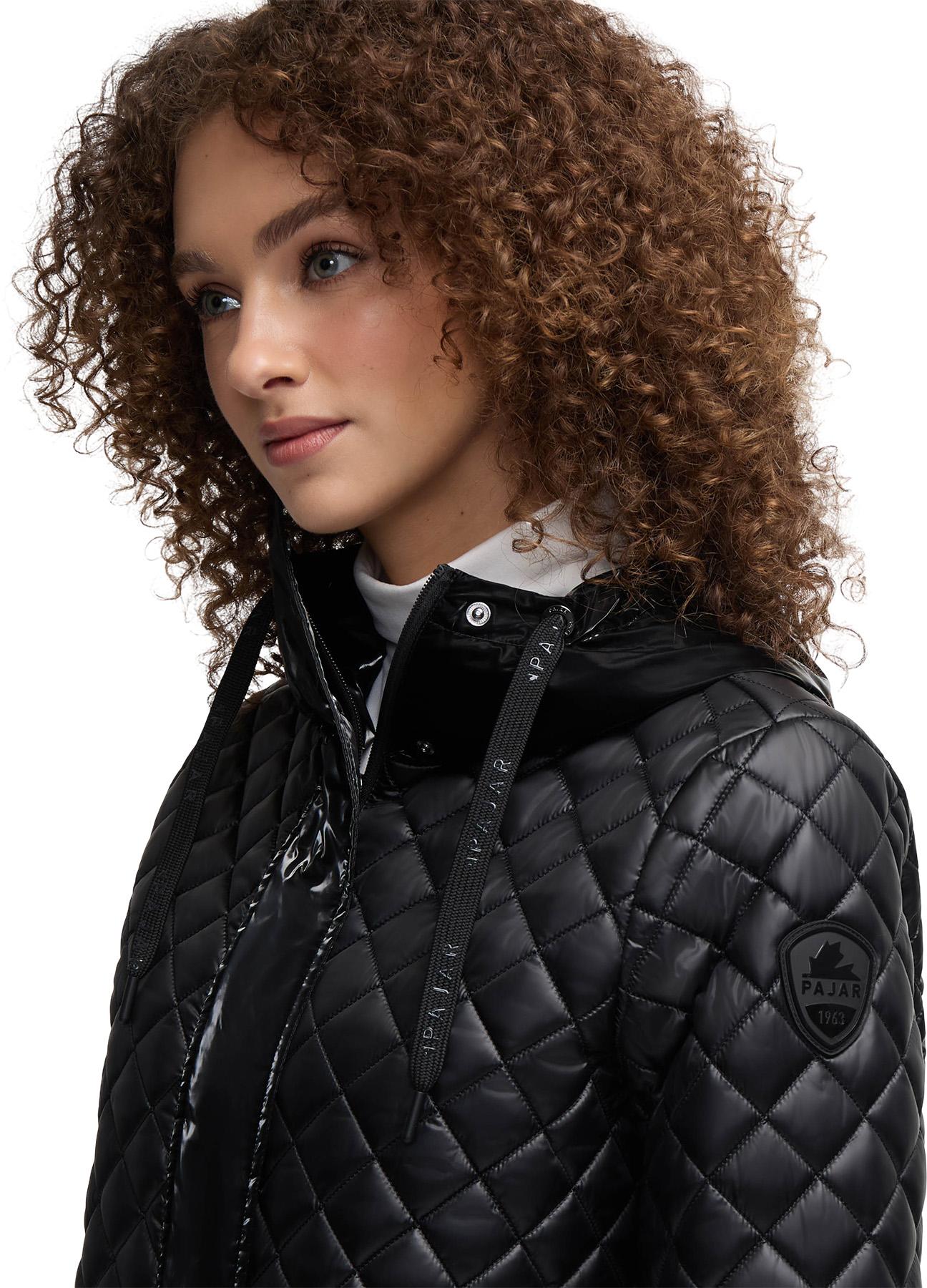 Product gallery image number 2 for product Manteau-chemise longue matelassée en losange Peridot - Femme