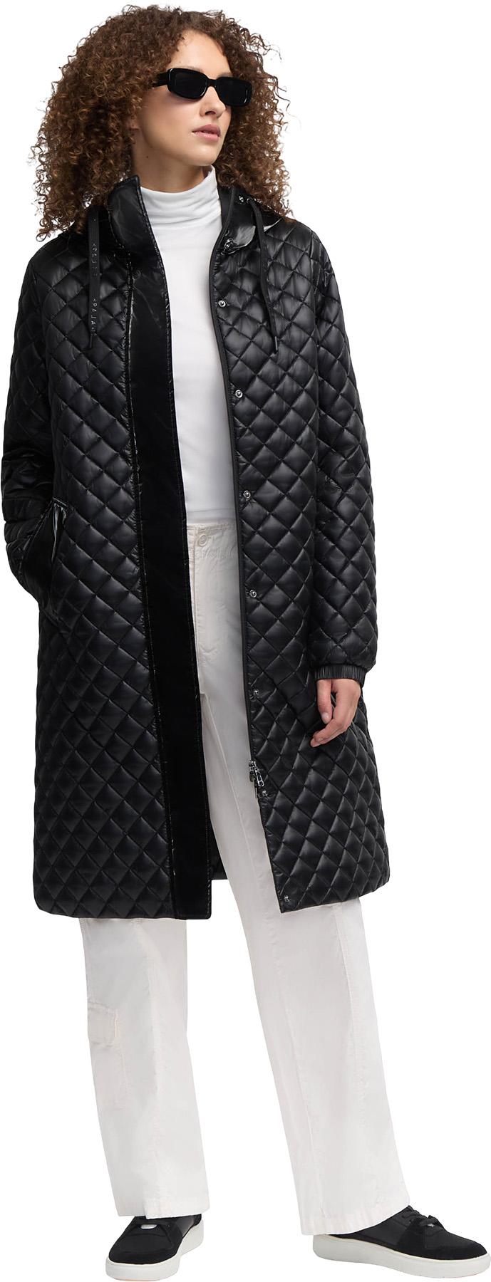 Product gallery image number 3 for product Manteau-chemise longue matelassée en losange Peridot - Femme