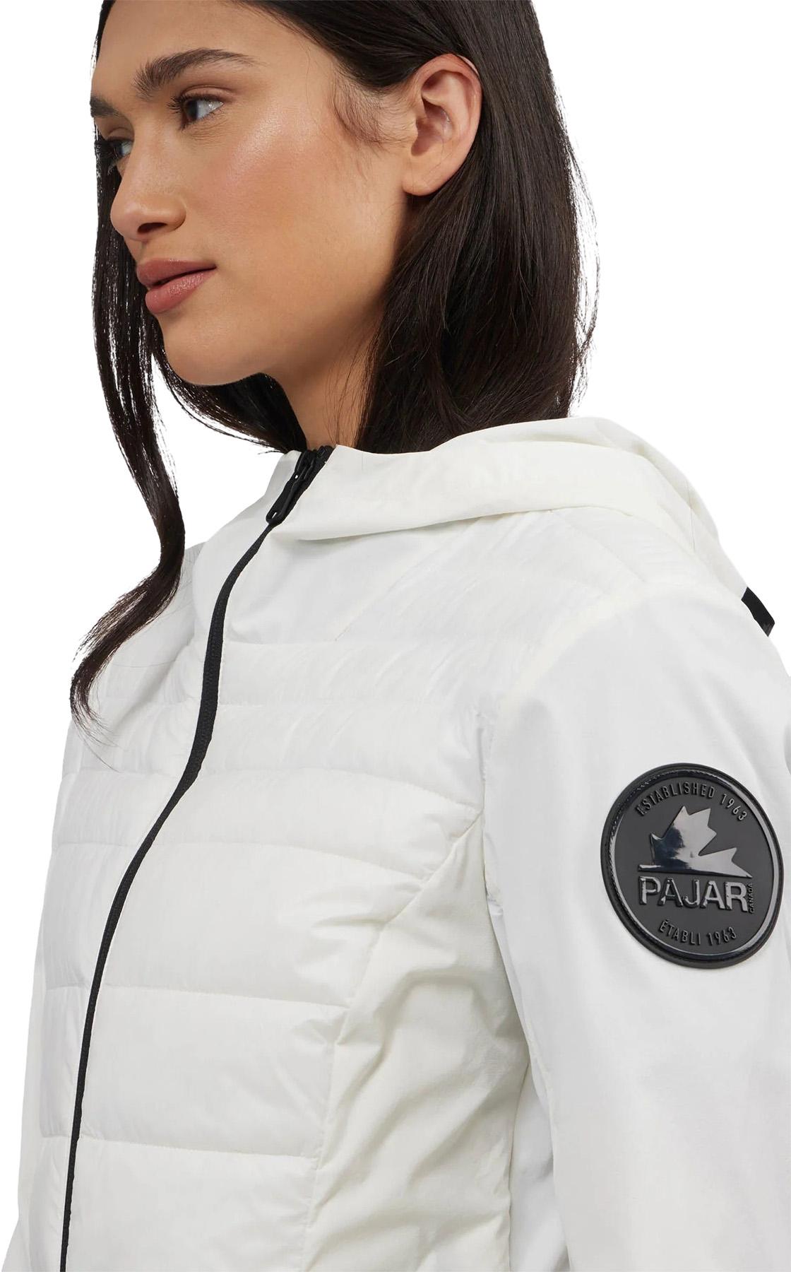 Product gallery image number 2 for product Cressy Mixed-Media Channel Quilted Stretch Puffer Jacket with Fixed Hood - Women's