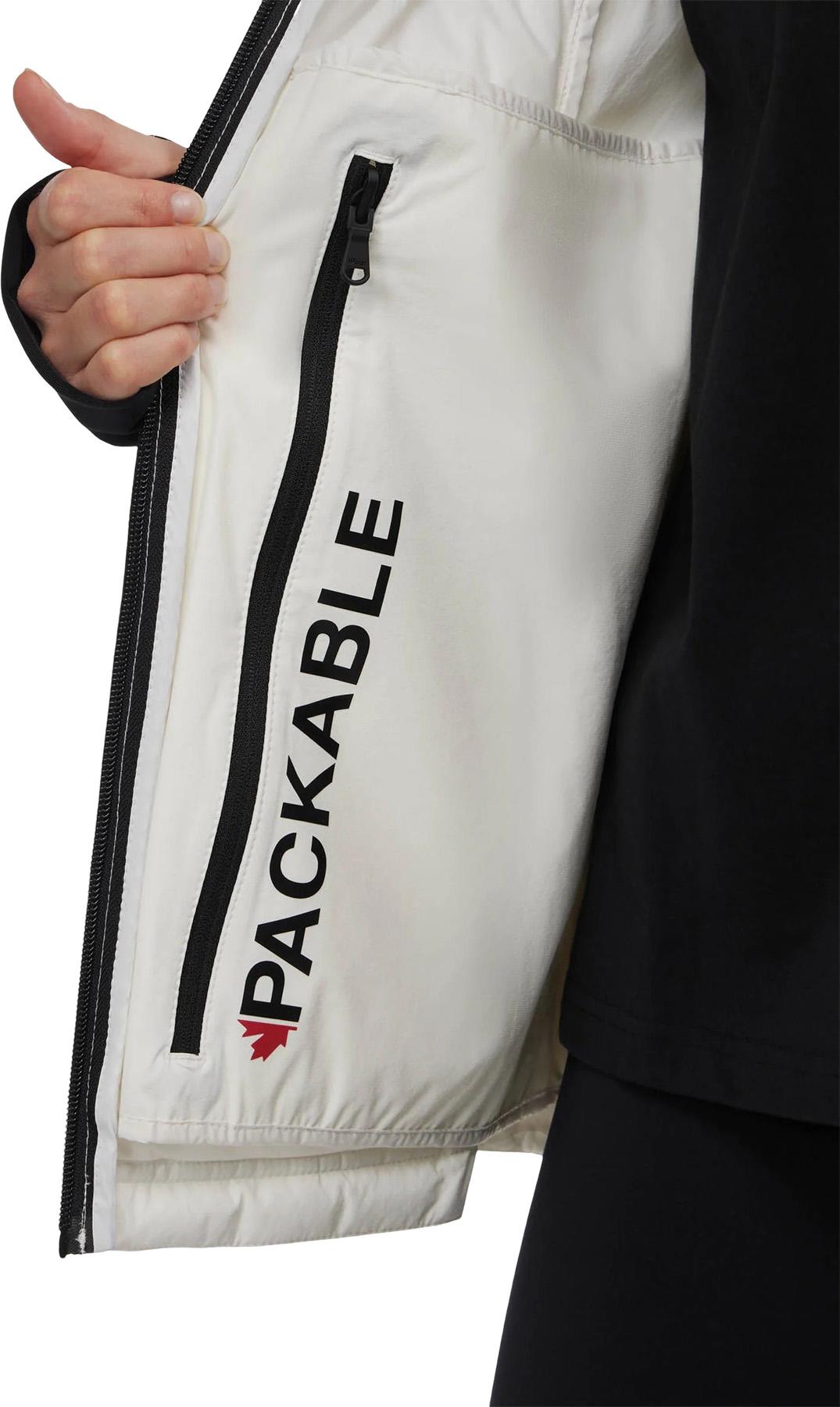 Product gallery image number 4 for product Cressy Mixed-Media Channel Quilted Stretch Puffer Jacket with Fixed Hood - Women's