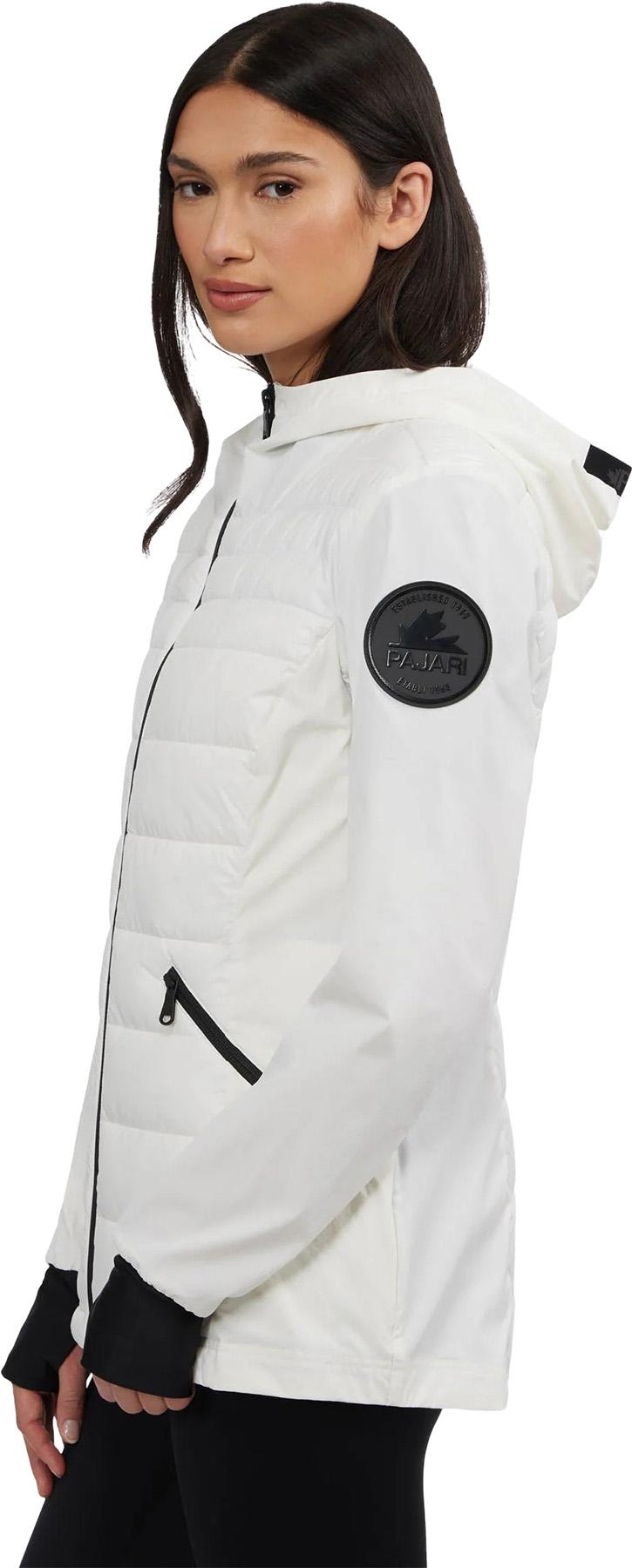 Product gallery image number 5 for product Cressy Mixed-Media Channel Quilted Stretch Puffer Jacket with Fixed Hood - Women's