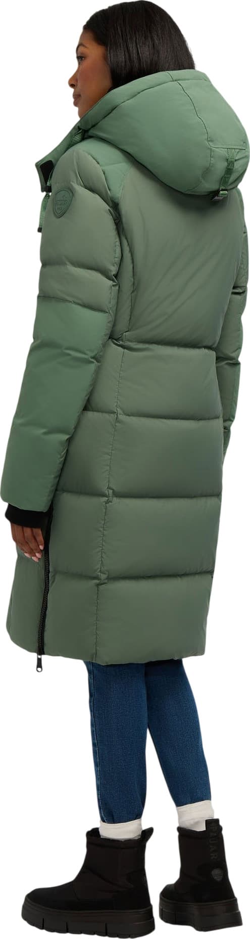 Product gallery image number 2 for product Zaniah Long Channel Quilted Puffer Jacket with Removable Hood - Women's