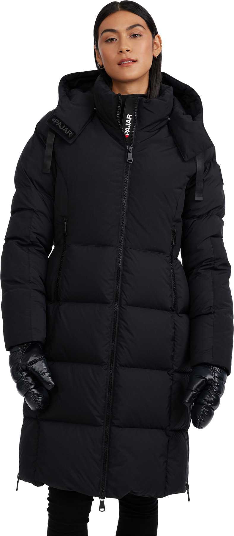 Product image for Zaniah Long Channel Quilted Puffer Jacket with Removable Hood - Women's