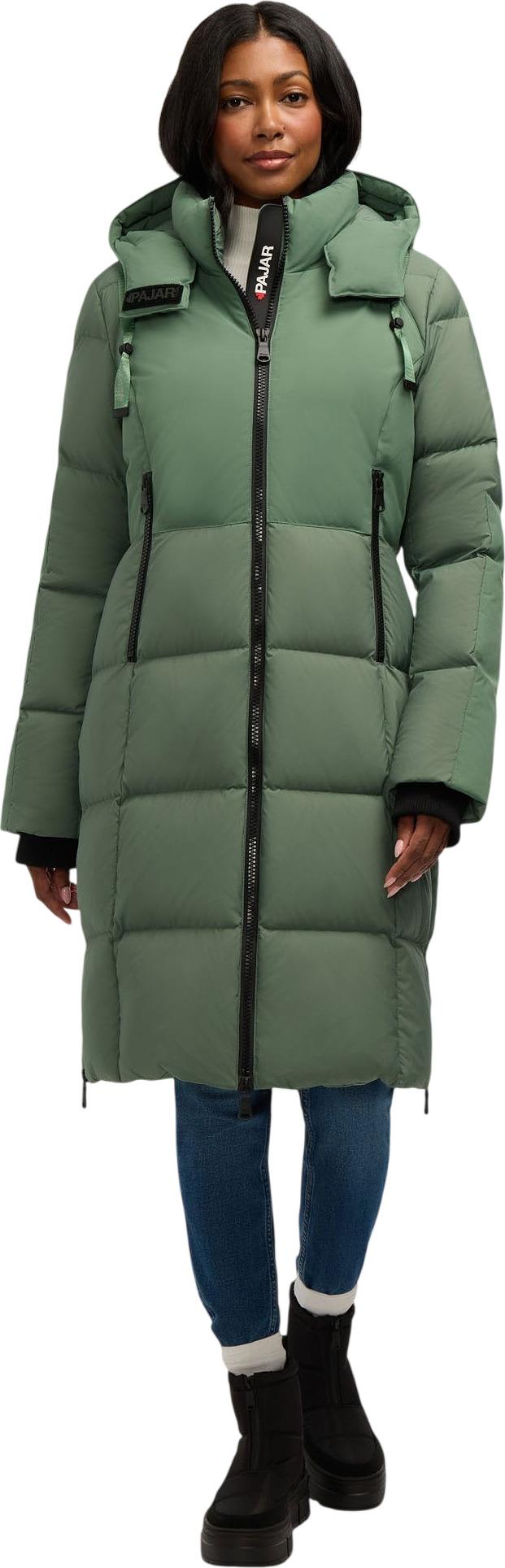 Image de produit pour Manteau matelassé long à canaux avec capuchon amovible Zaniah - Femme