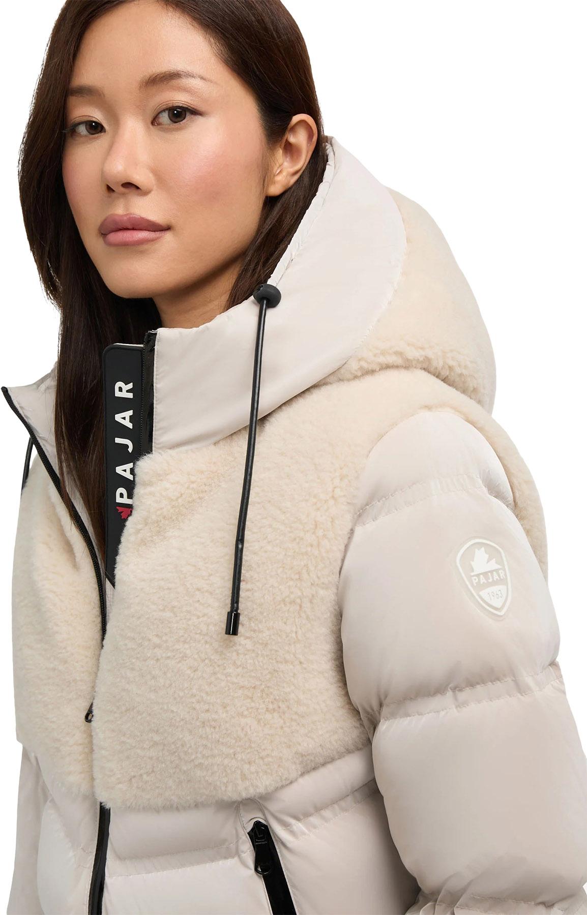 Numéro de l'image de la galerie de produits 4 pour le produit Manteau matelassé court en matériaux assortis avec capuchon fixe Nephele - Femme