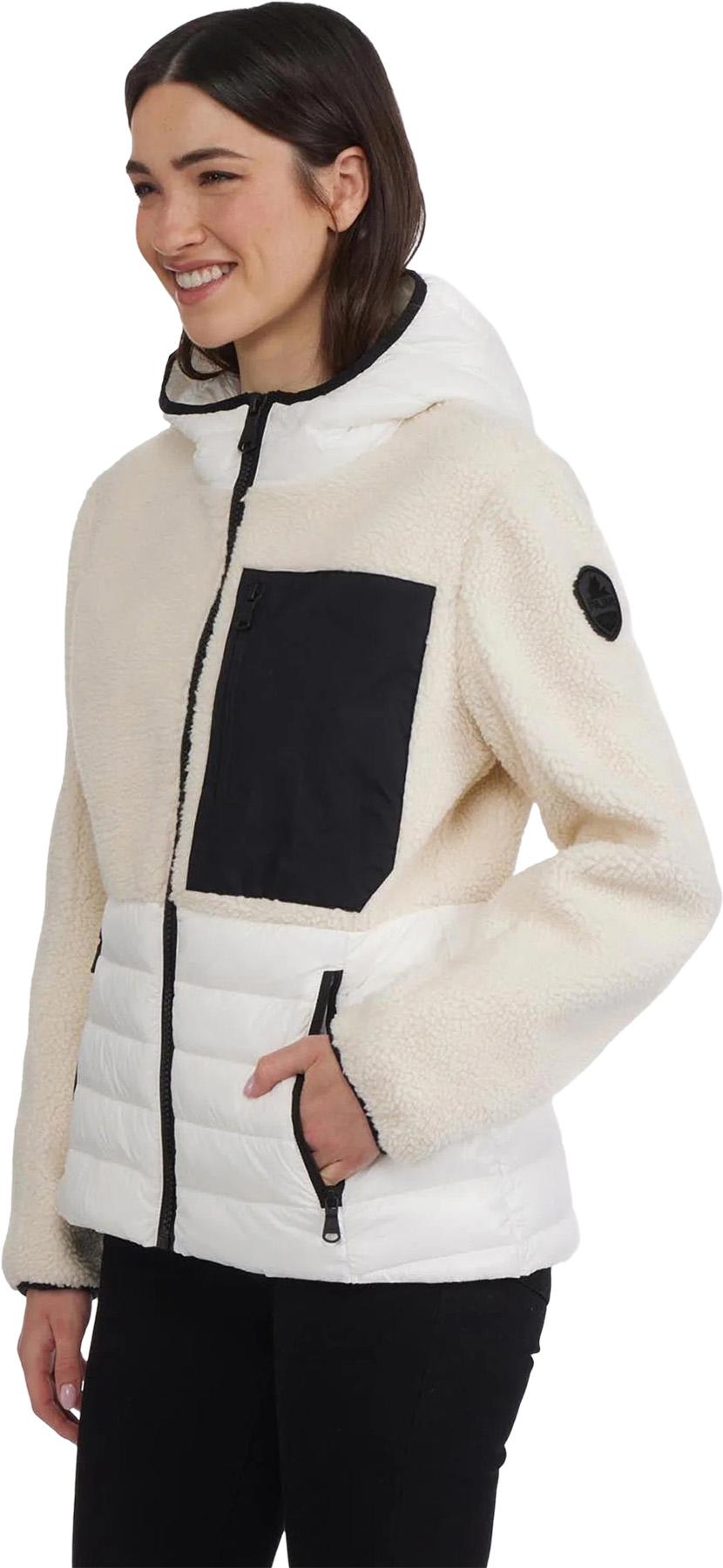 Numéro de l'image de la galerie de produits 5 pour le produit Manteau de transition en matériaux assortis matelassé à canaux avec capuchon fixe Fawn - Femme
