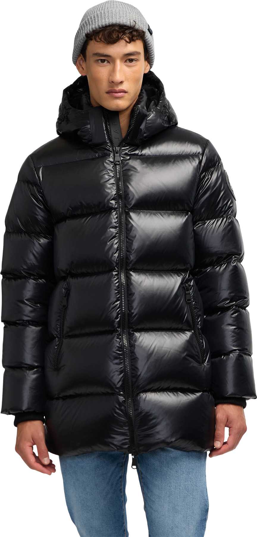 Product image for Dechen Long Channel Quilted Puffer Jacket with Detachable Hood - Men's