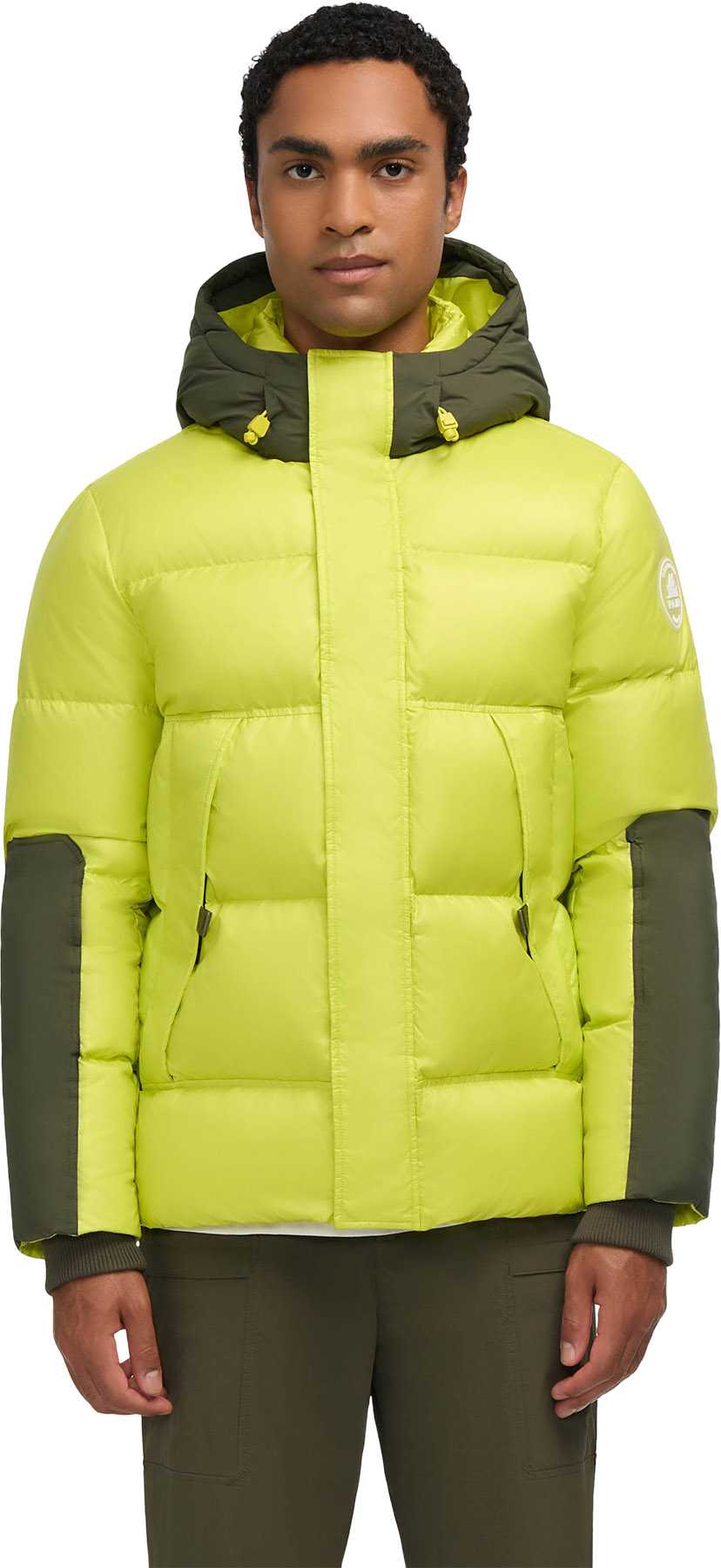 Product image for Nuray Mixed Media Color Block Puffer Jacket with Fixed Hood - Men's
