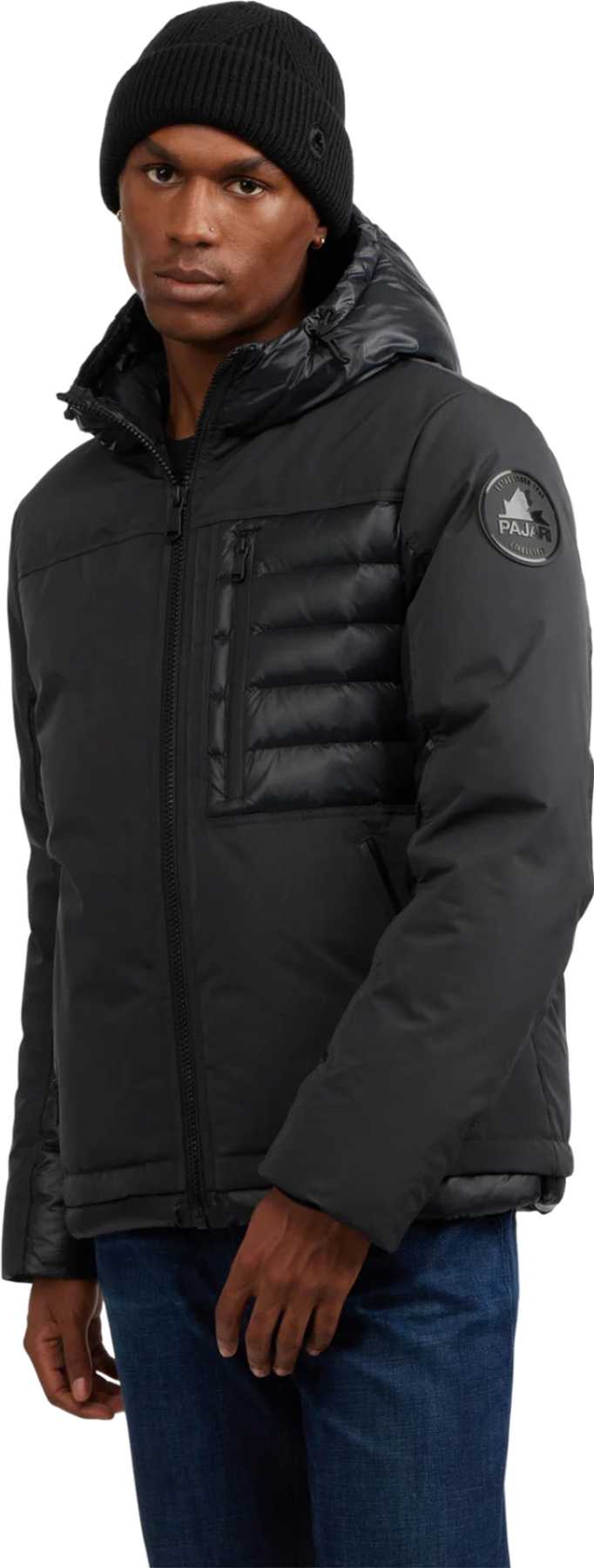 Image de produit pour Manteau en matériaux assortis avec capuchon fixe Hoku - Homme