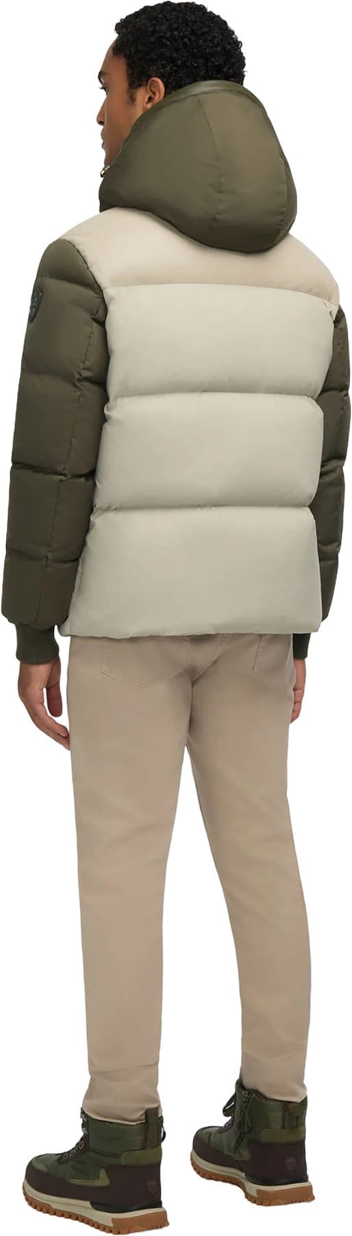 Product gallery image number 3 for product Rigel Mixed Media Faux Shearling Puffer Jacket with Removable Hood - Men's