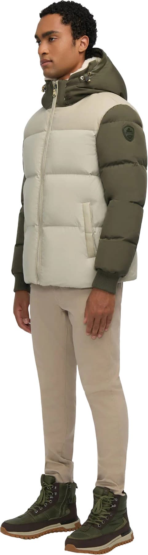 Product gallery image number 7 for product Rigel Mixed Media Faux Shearling Puffer Jacket with Removable Hood - Men's