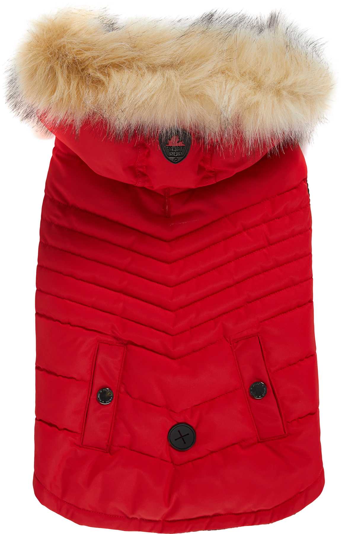Product image for Toby Coat with Faux Fur Trim Hood for Dogs