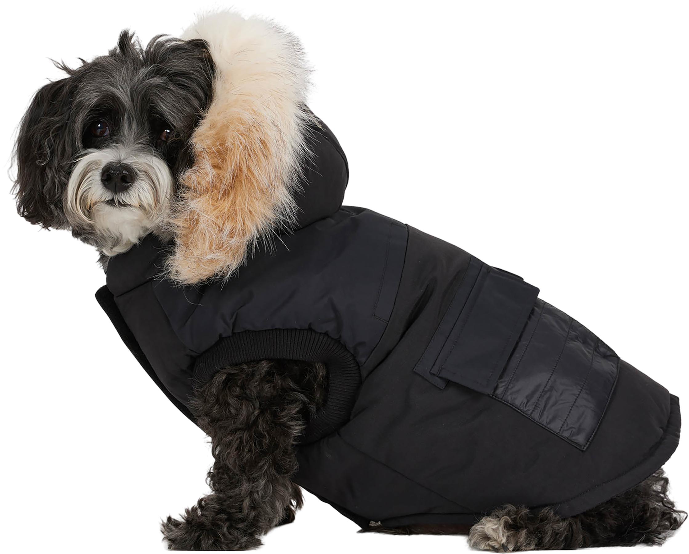 Product gallery image number 6 for product Manteau avec bordure en fausse fourrure pour chiens Zeus