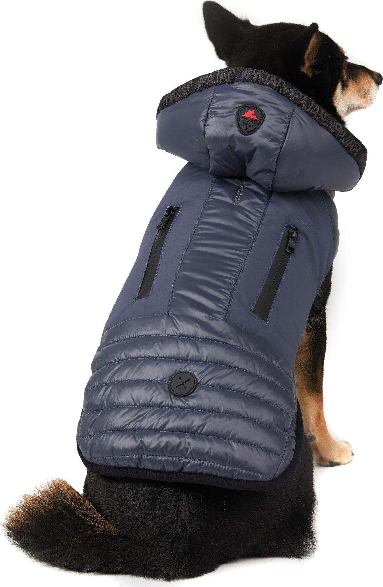 Product gallery image number 2 for product Eddie Mixed Media Quilted Jacket with Hood for Dogs