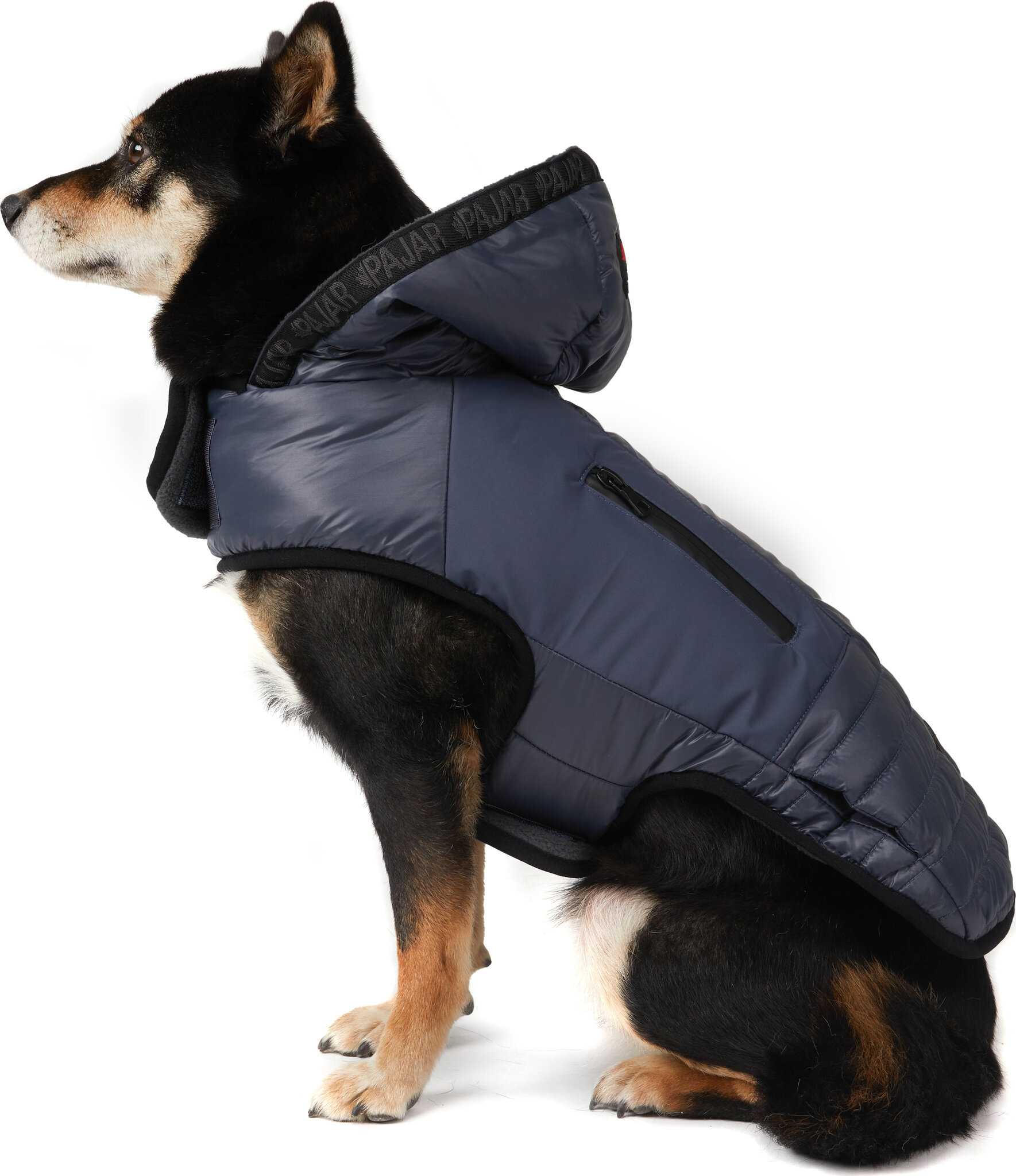 Product image for Eddie Mixed Media Quilted Jacket with Hood for Dogs