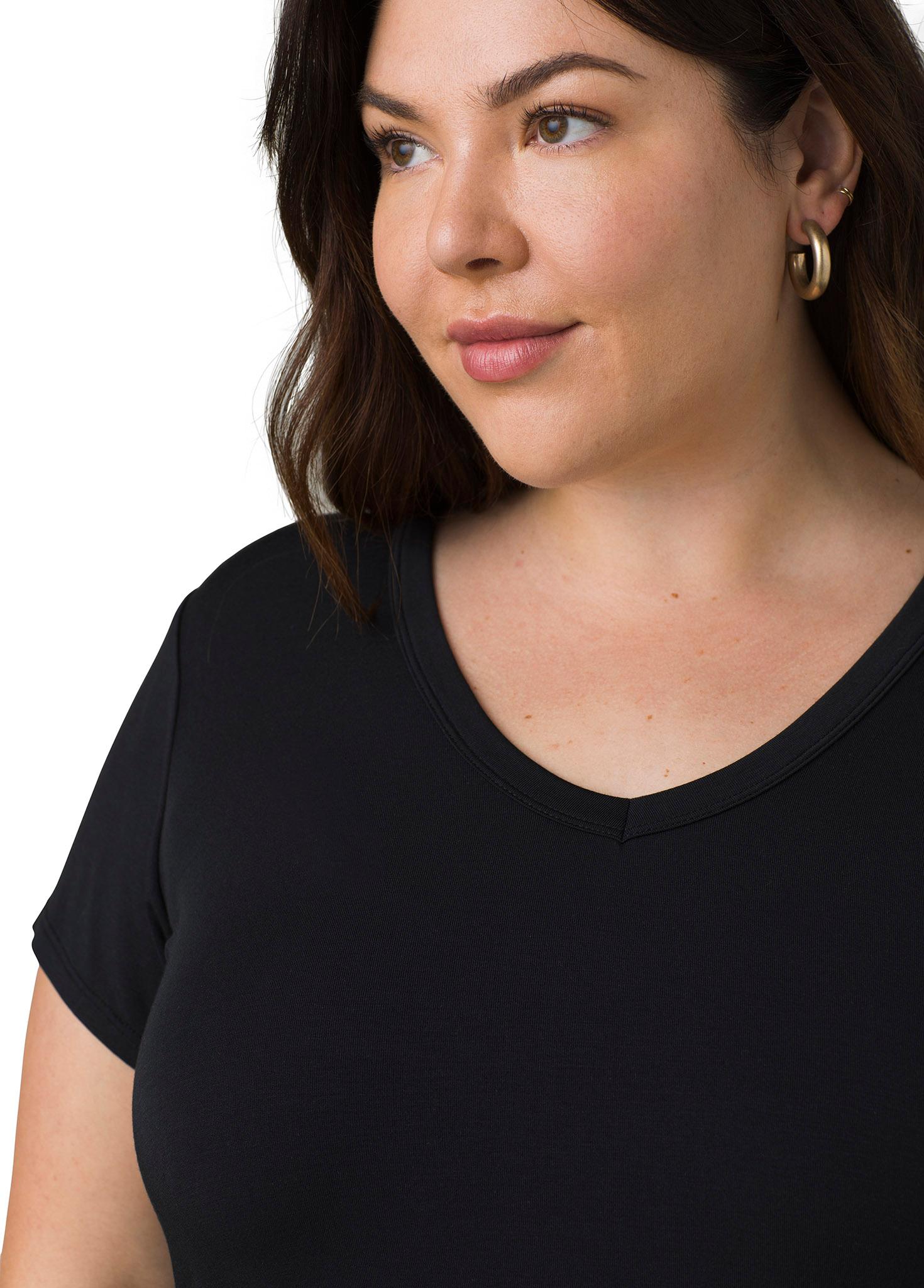 Product gallery image number 3 for product Foundation 365 Plus Size V-Neck Top - Women's