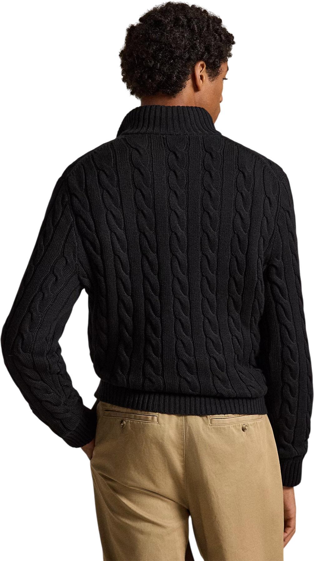 Product gallery image number 2 for product Cable-Knit Cotton Quarter-Zip Sweater - Men's