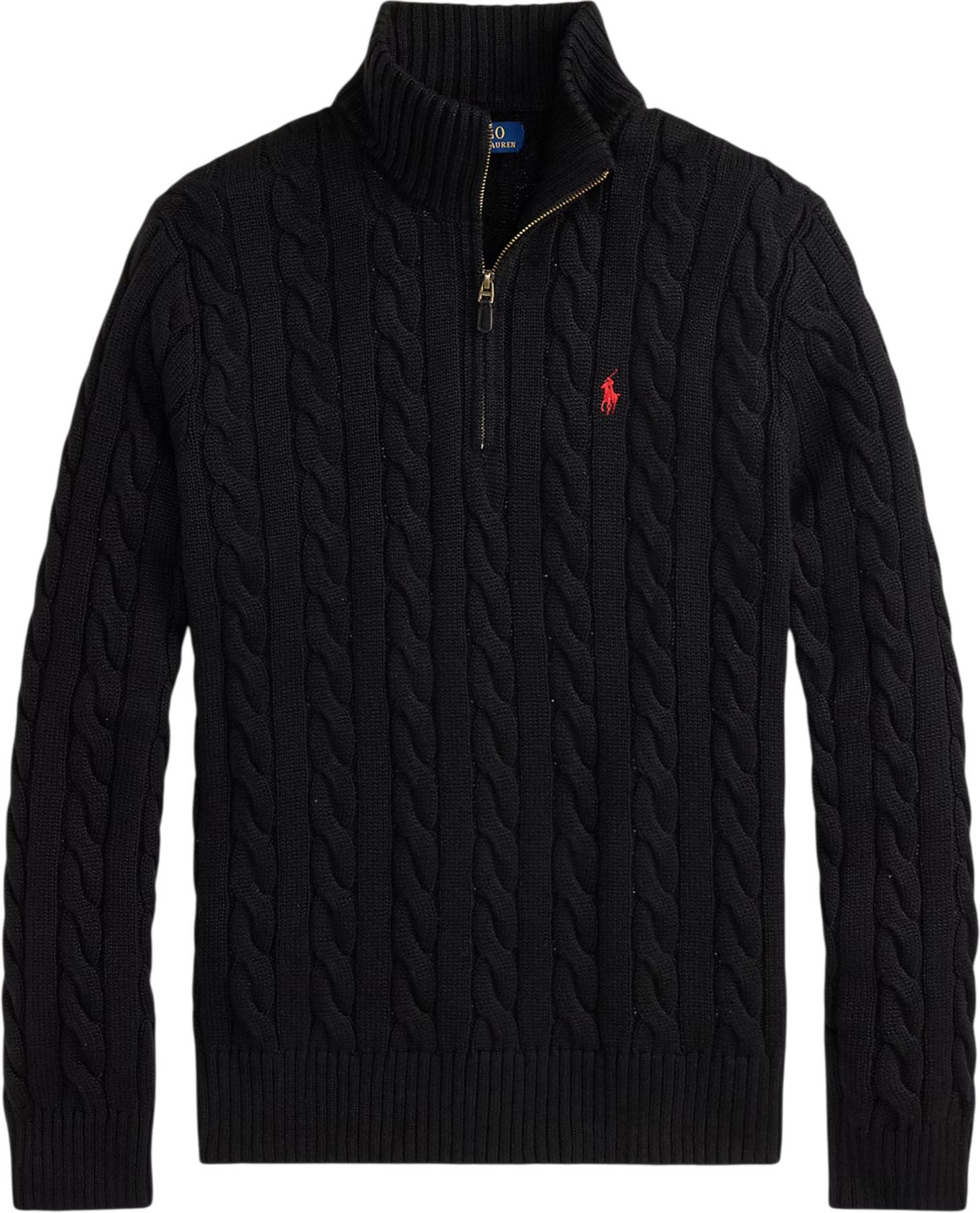 Product gallery image number 5 for product Cable-Knit Cotton Quarter-Zip Sweater - Men's