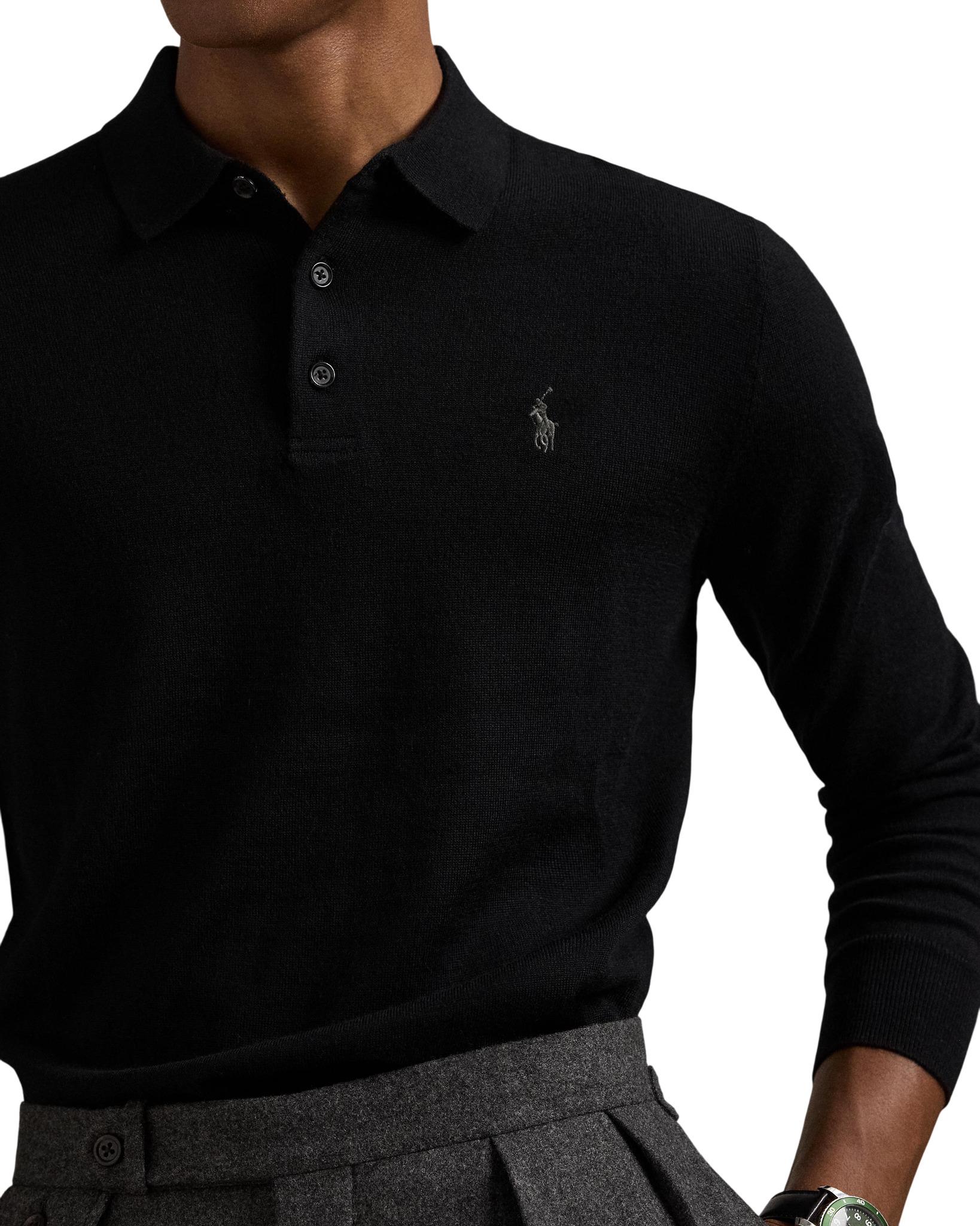 Product gallery image number 3 for product Washable Wool Polo-Collar Sweater - Men's