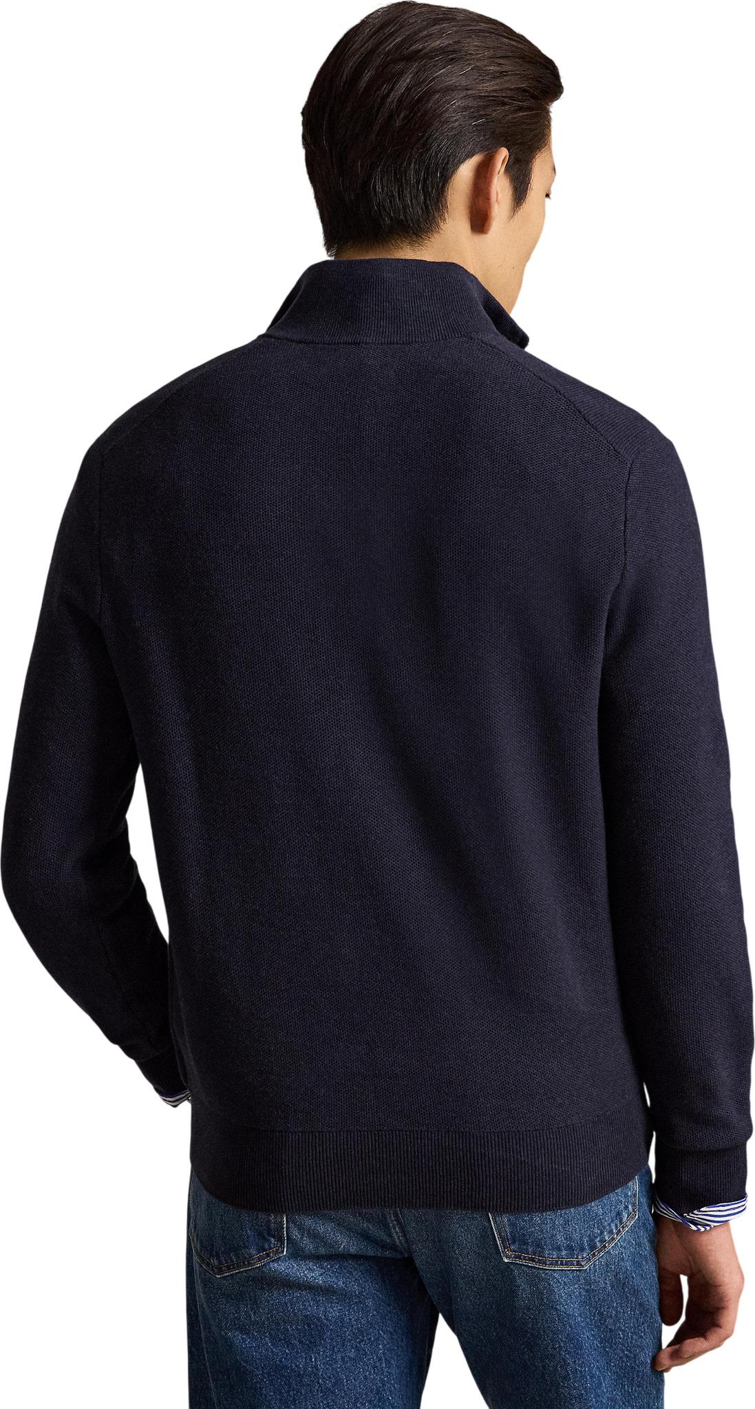 Product gallery image number 2 for product Mesh-Knit Cotton Quarter-Zip Sweater - Men's