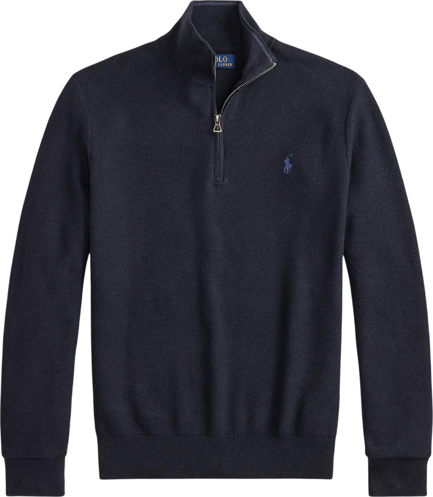 Product gallery image number 4 for product Mesh-Knit Cotton Quarter-Zip Sweater - Men's