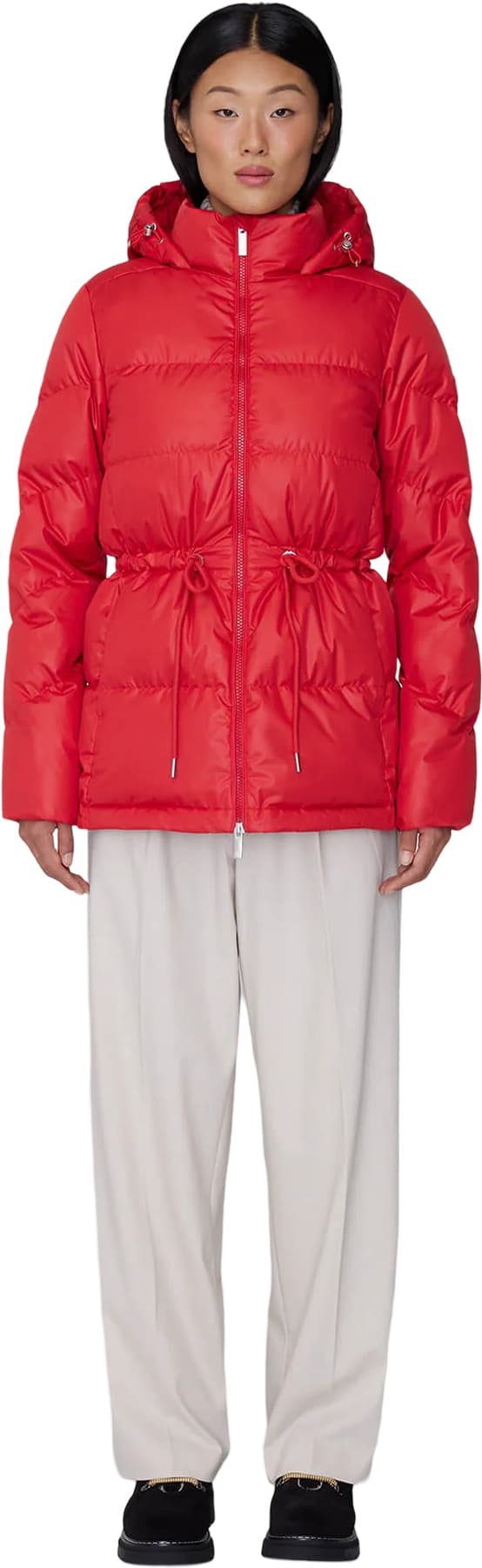 Numéro de l'image de la galerie de produits 4 pour le produit Manteau en duvet légère à capuchon et taille cintrée Isabela - Femme