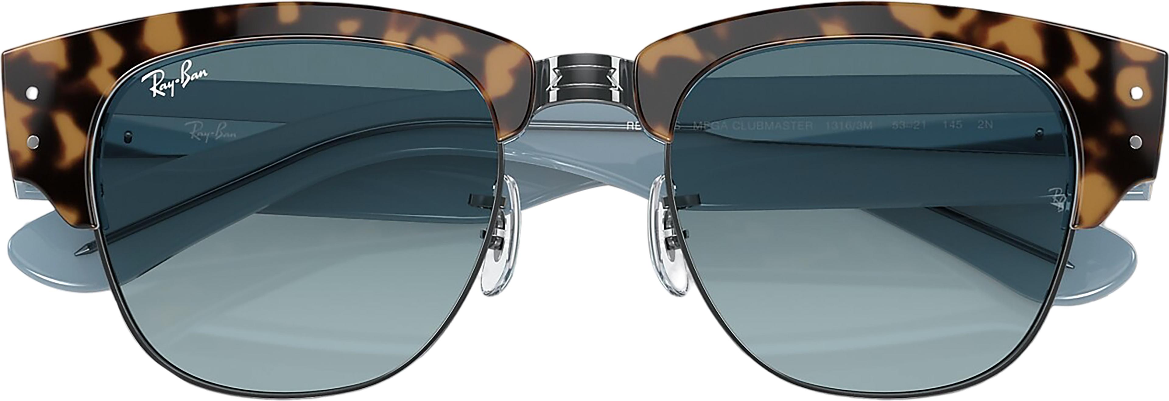 Product gallery image number 4 for product Mega Clubmaster Sunglasses - Polished Havana On Blue On Gunmetal - Blue Lens - Unisex