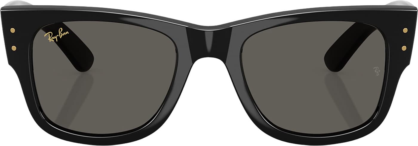 Product gallery image number 4 for product Mega Wayfarer Blacked Out Sunglasses - Polished Black - Ultra Black Lens - Unisex