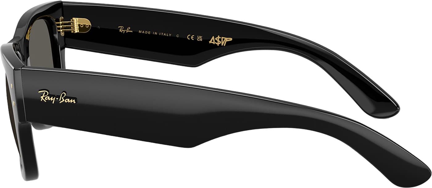 Product gallery image number 6 for product Mega Wayfarer Blacked Out Sunglasses - Polished Black - Ultra Black Lens - Unisex