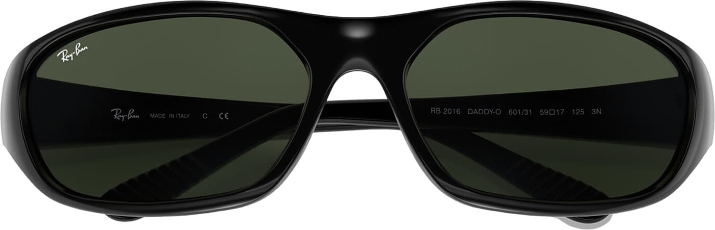 Product gallery image number 4 for product Daddy-O Sunglasses - Polished Black - G-15 Green Lens - Unisex