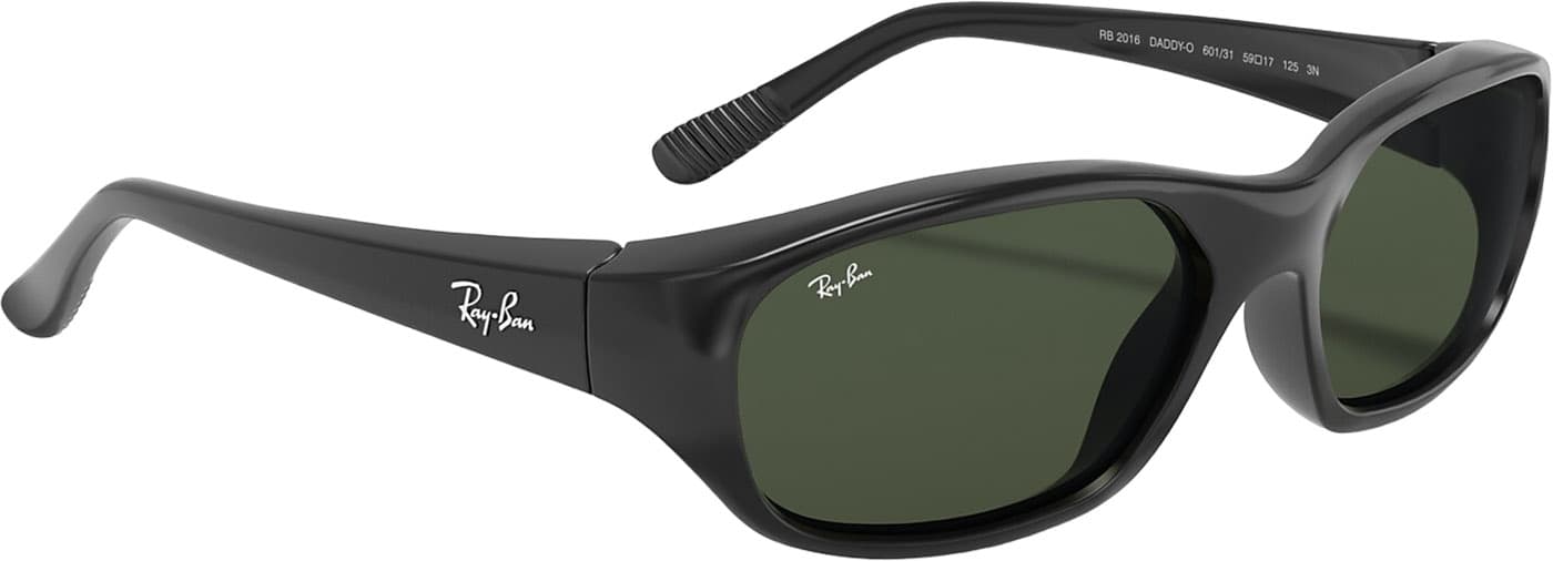 Product gallery image number 6 for product Daddy-O Sunglasses - Polished Black - G-15 Green Lens - Unisex